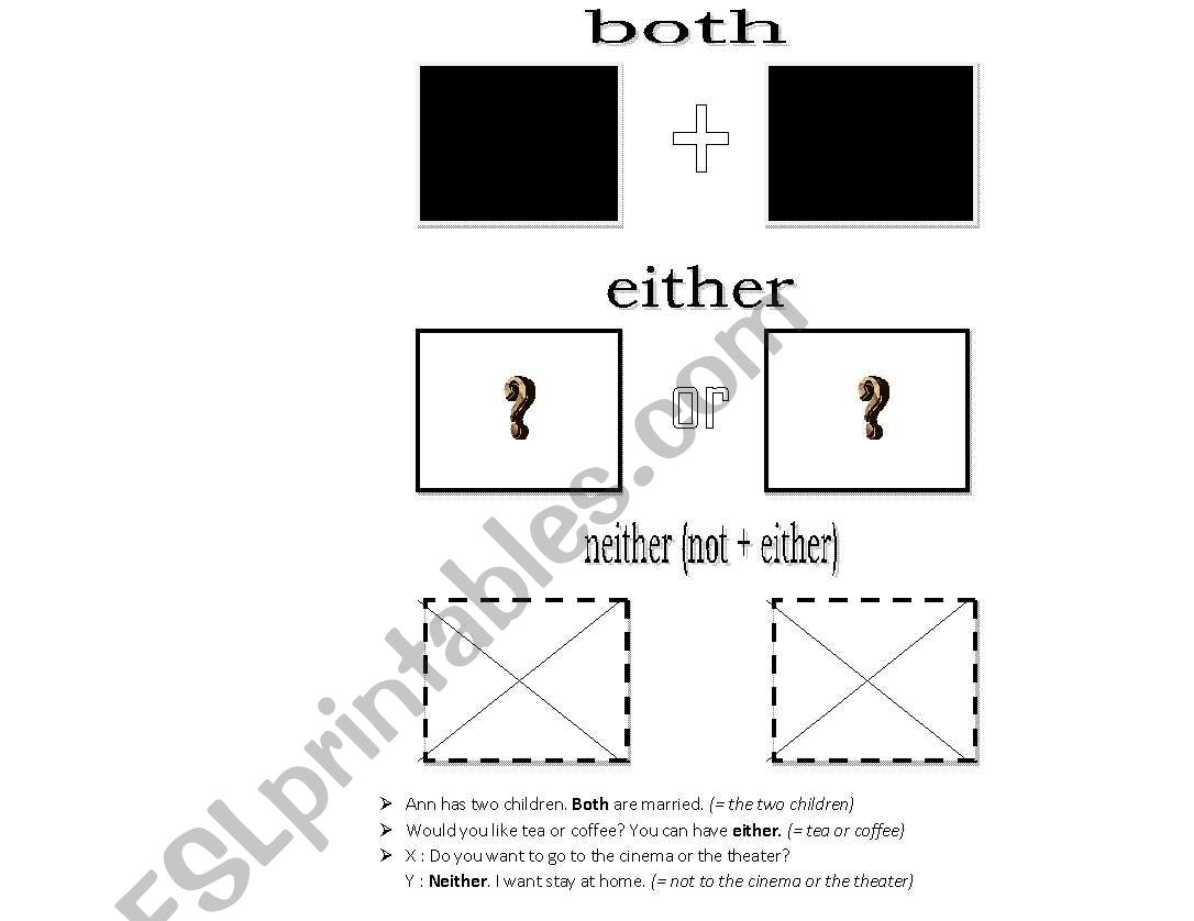 both/ either/ neither worksheet