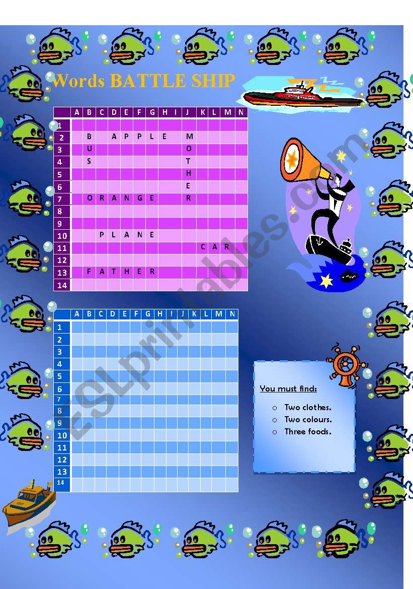 word battleship!! worksheet