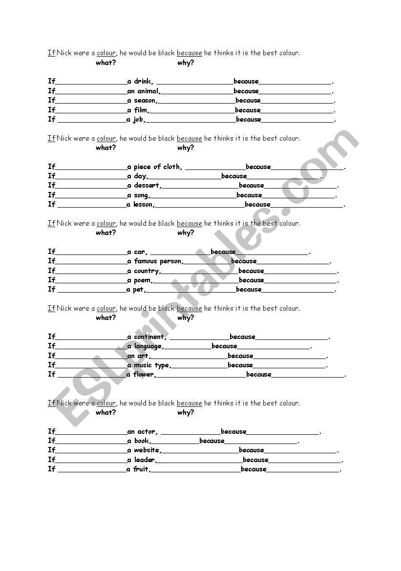 Second conditional fun exercise sentences