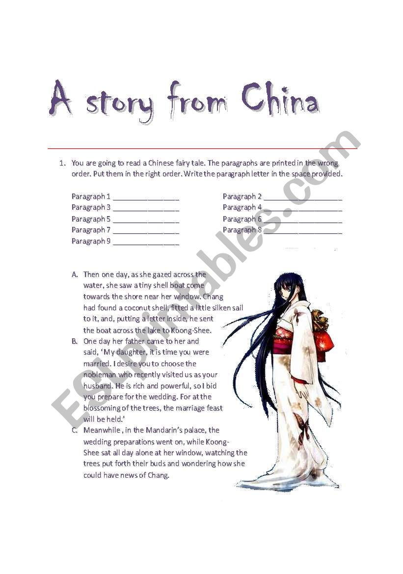 A story from China- reading comprehension