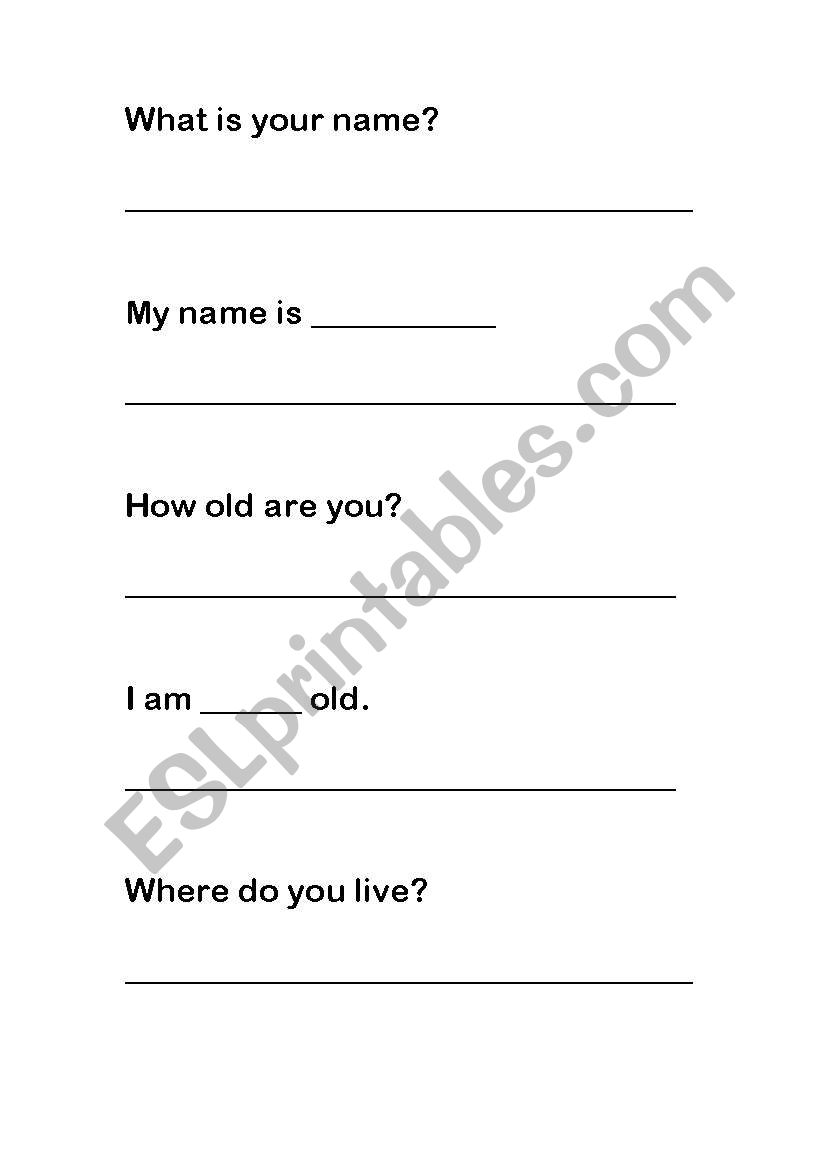 Introduction worksheet