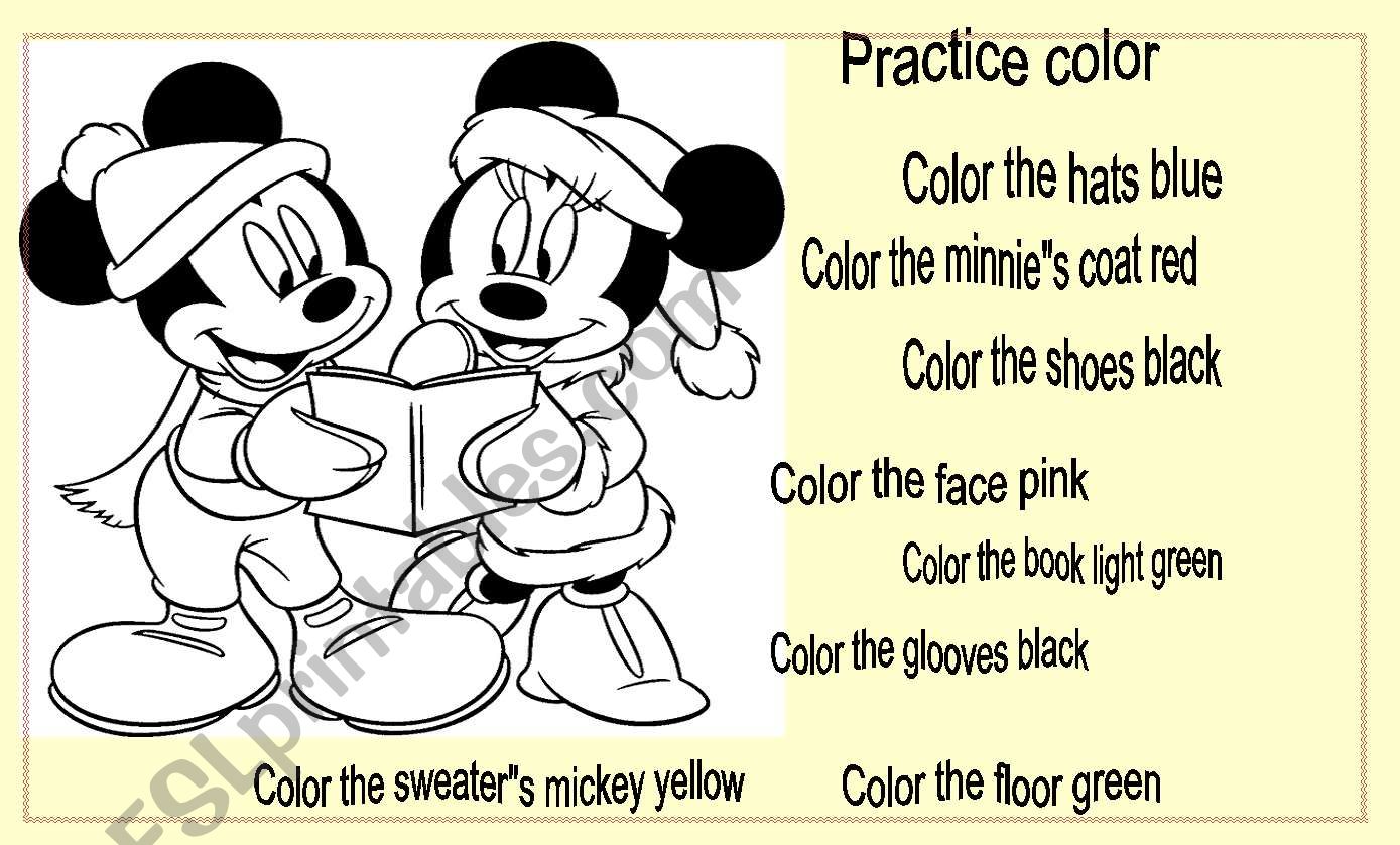 The colours worksheet