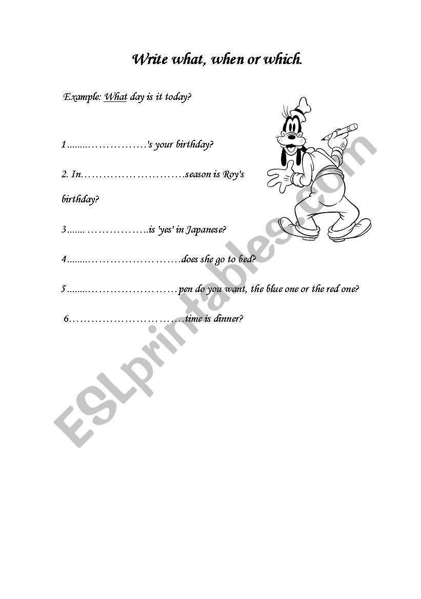 complete worksheet