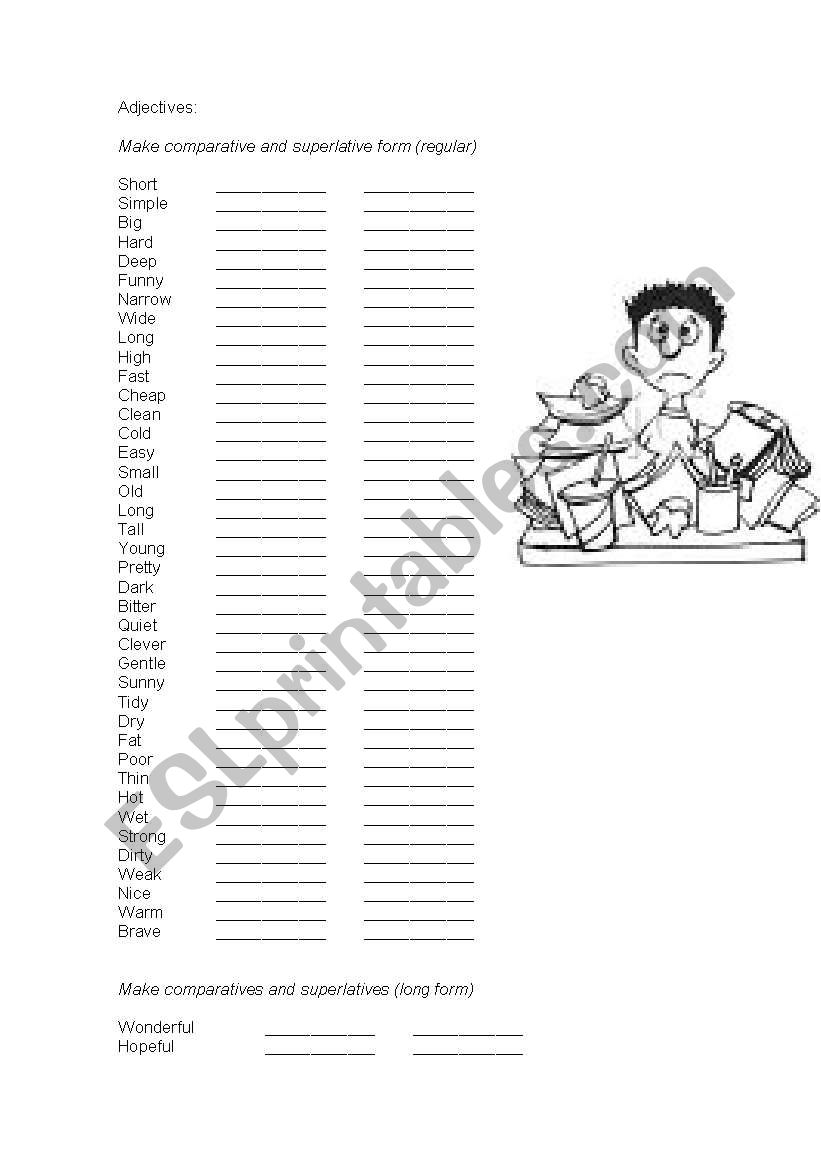 adjectives worksheet