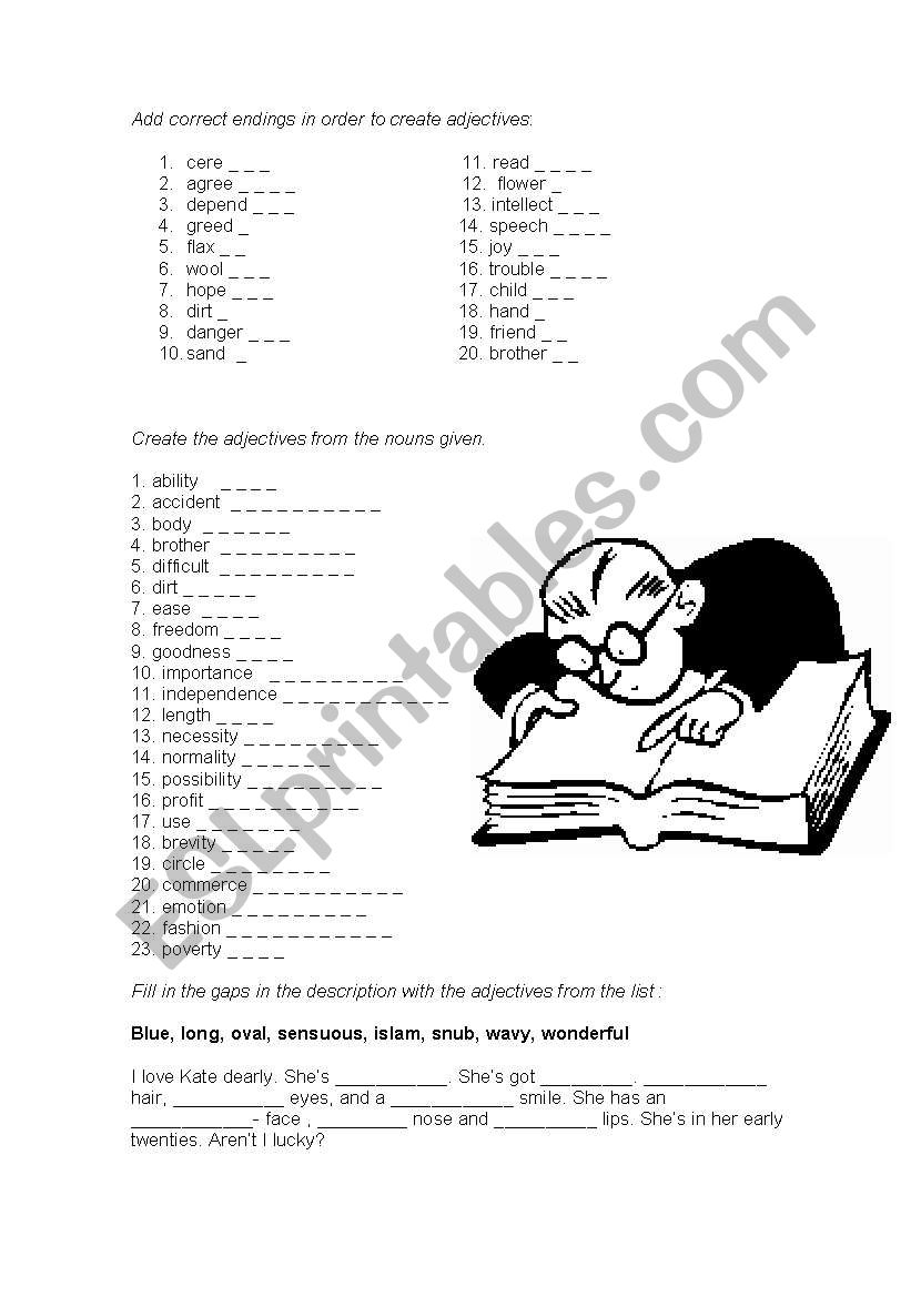 adjectives part 2 worksheet
