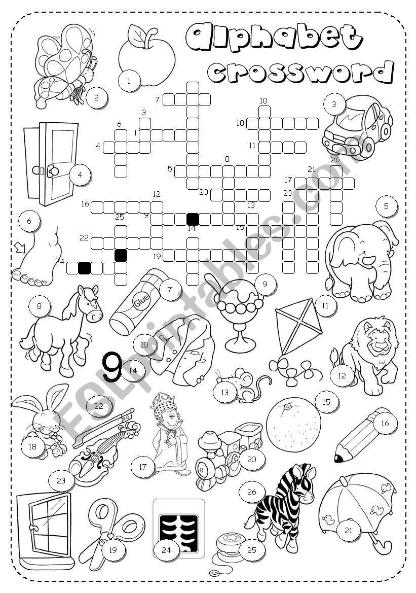 alphabet crossword worksheet