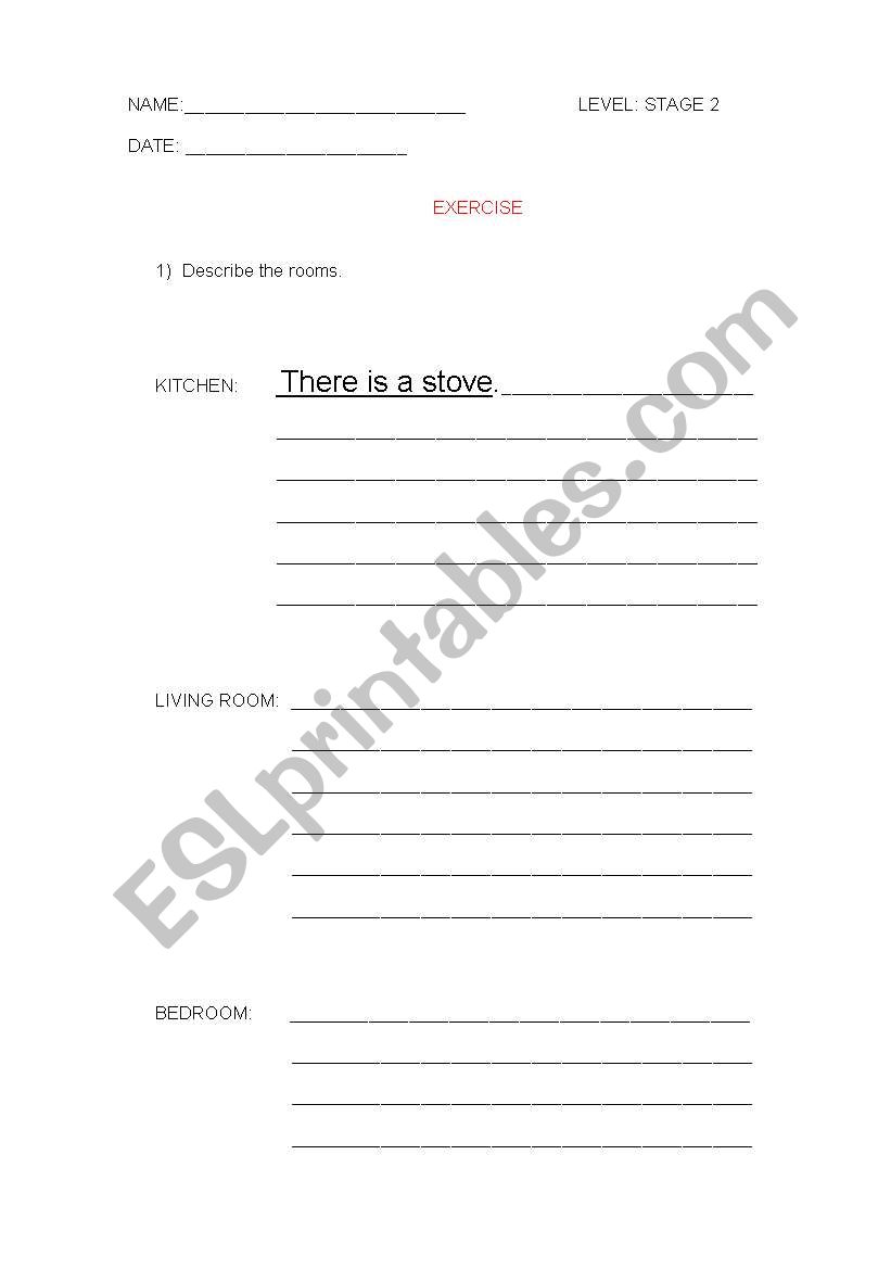 ROOMS IN THE HOUSE worksheet