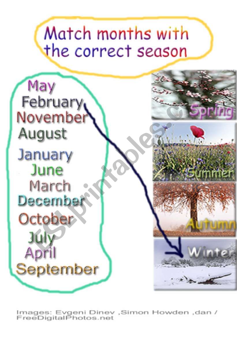 months/seasons worksheet