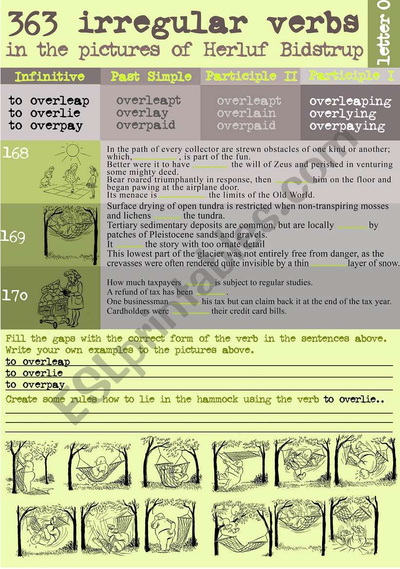 363 Irregular verbs in the pictures of Herluf Bidstrup