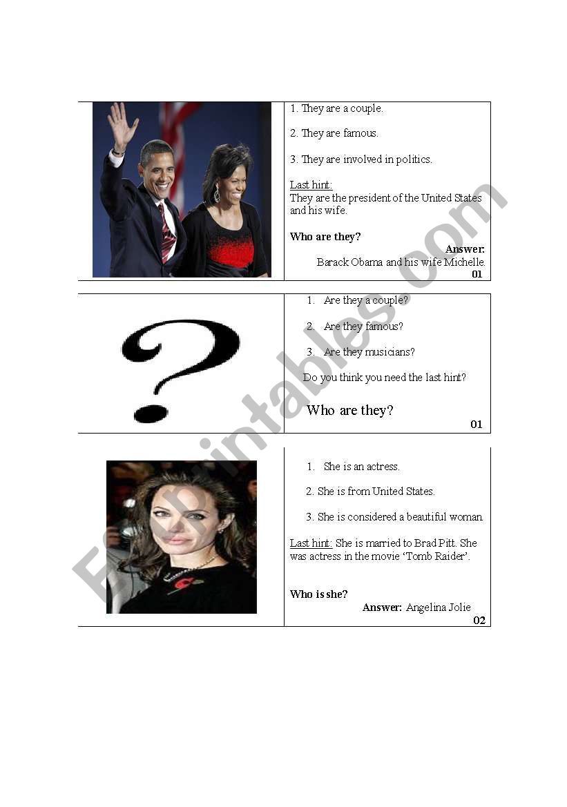 Guessing Game worksheet