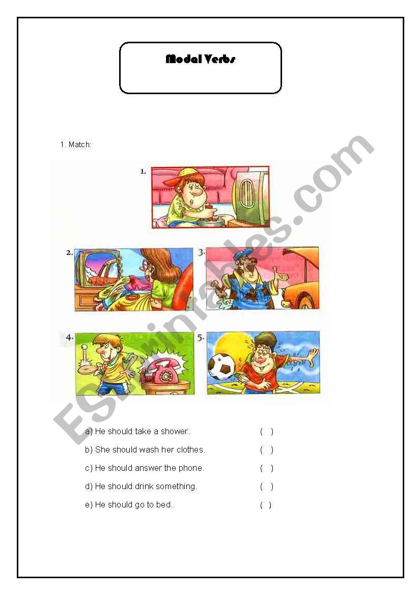 Modal verbs worksheet