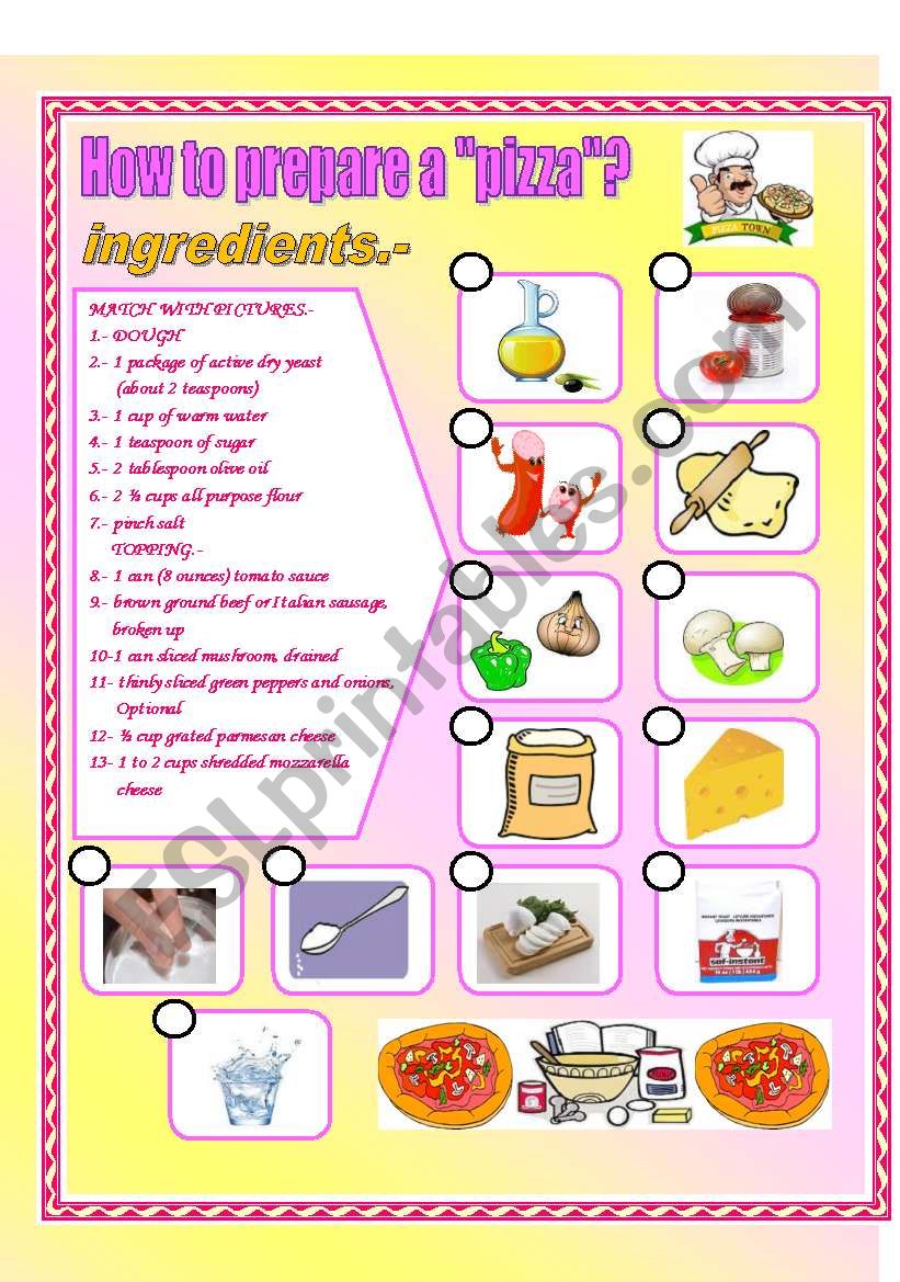 How to prepare a pizza? worksheet