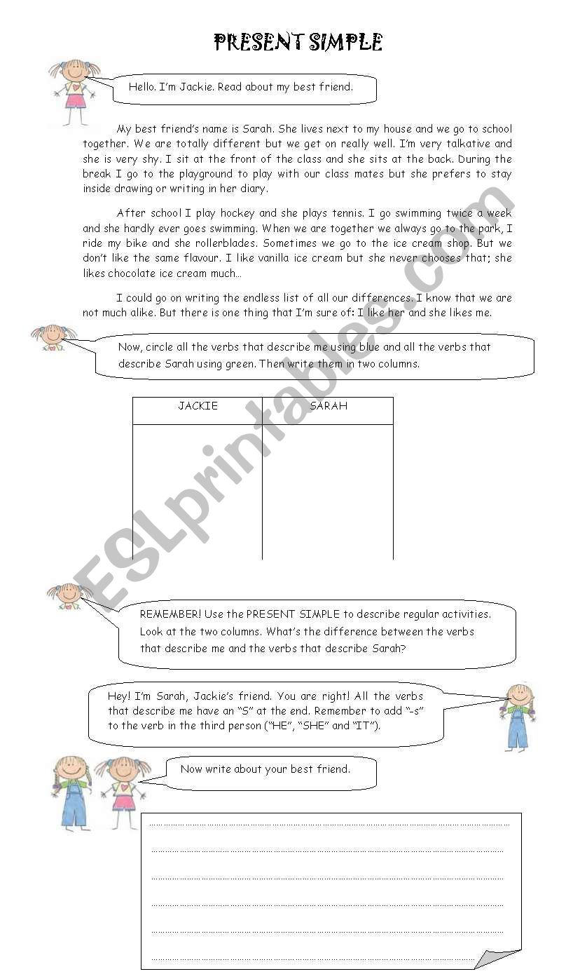 Present Simple/ Friends worksheet