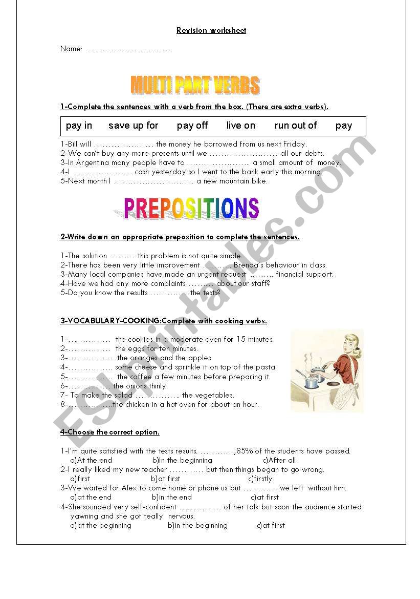 Revision 1 worksheet