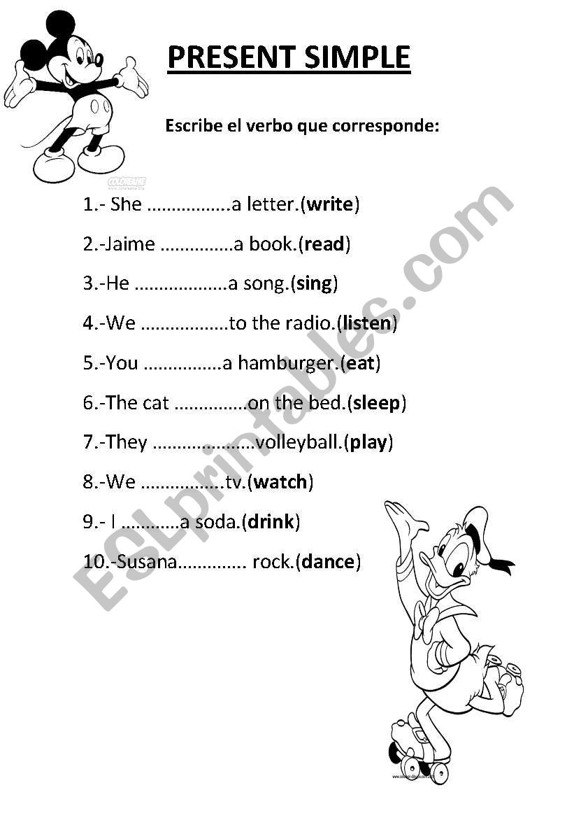 PRESENT SIMPLE worksheet