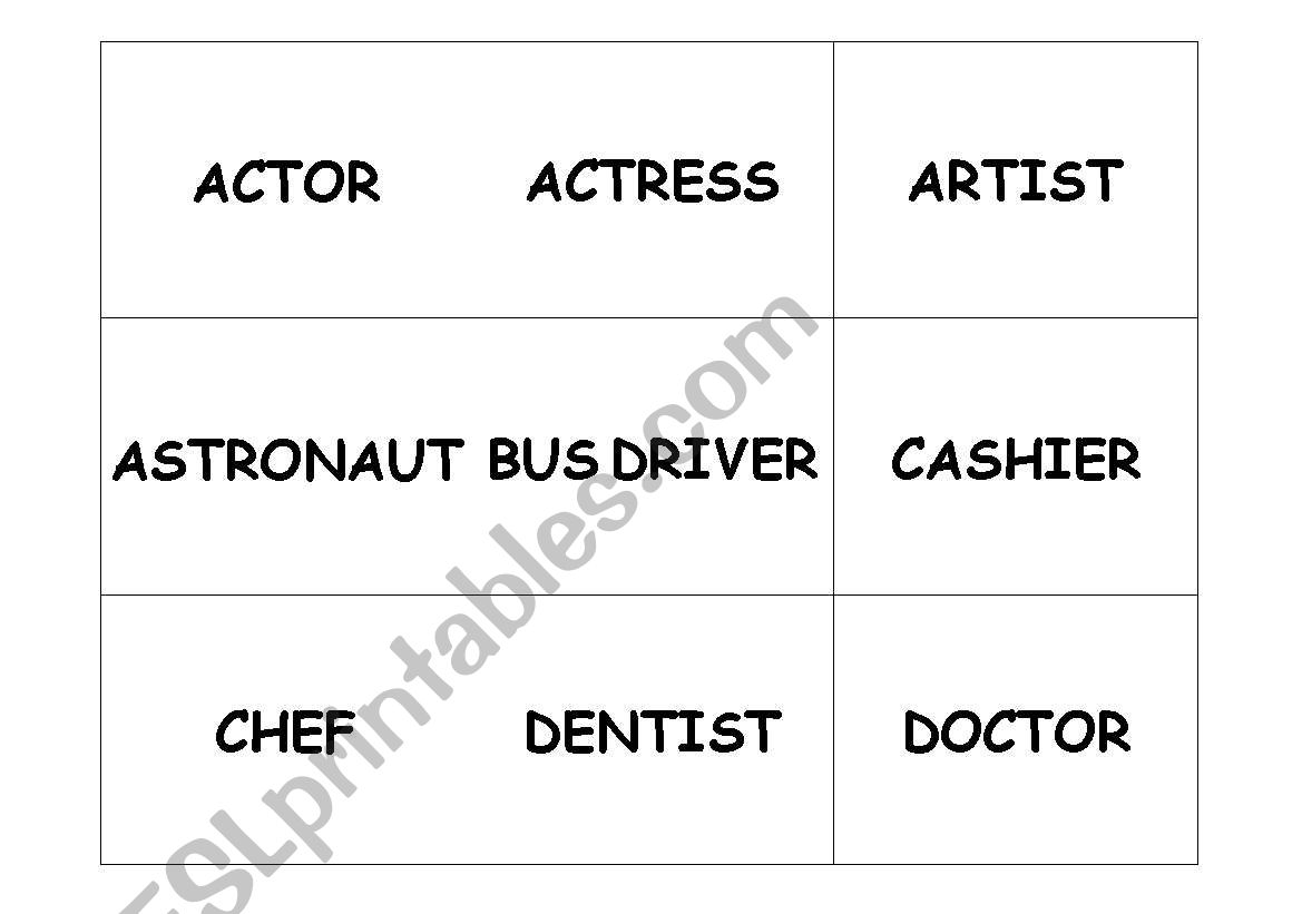 Occupations Flashcards worksheet