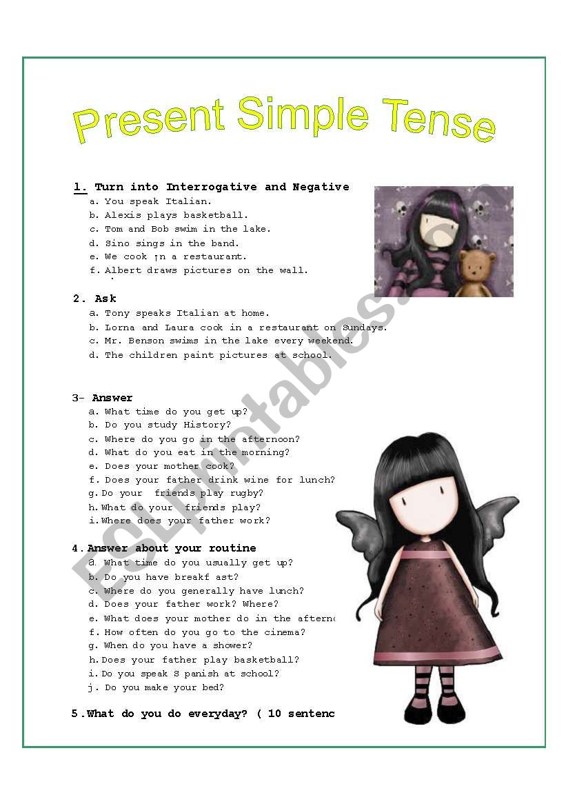 PRESENT SIMPLE worksheet