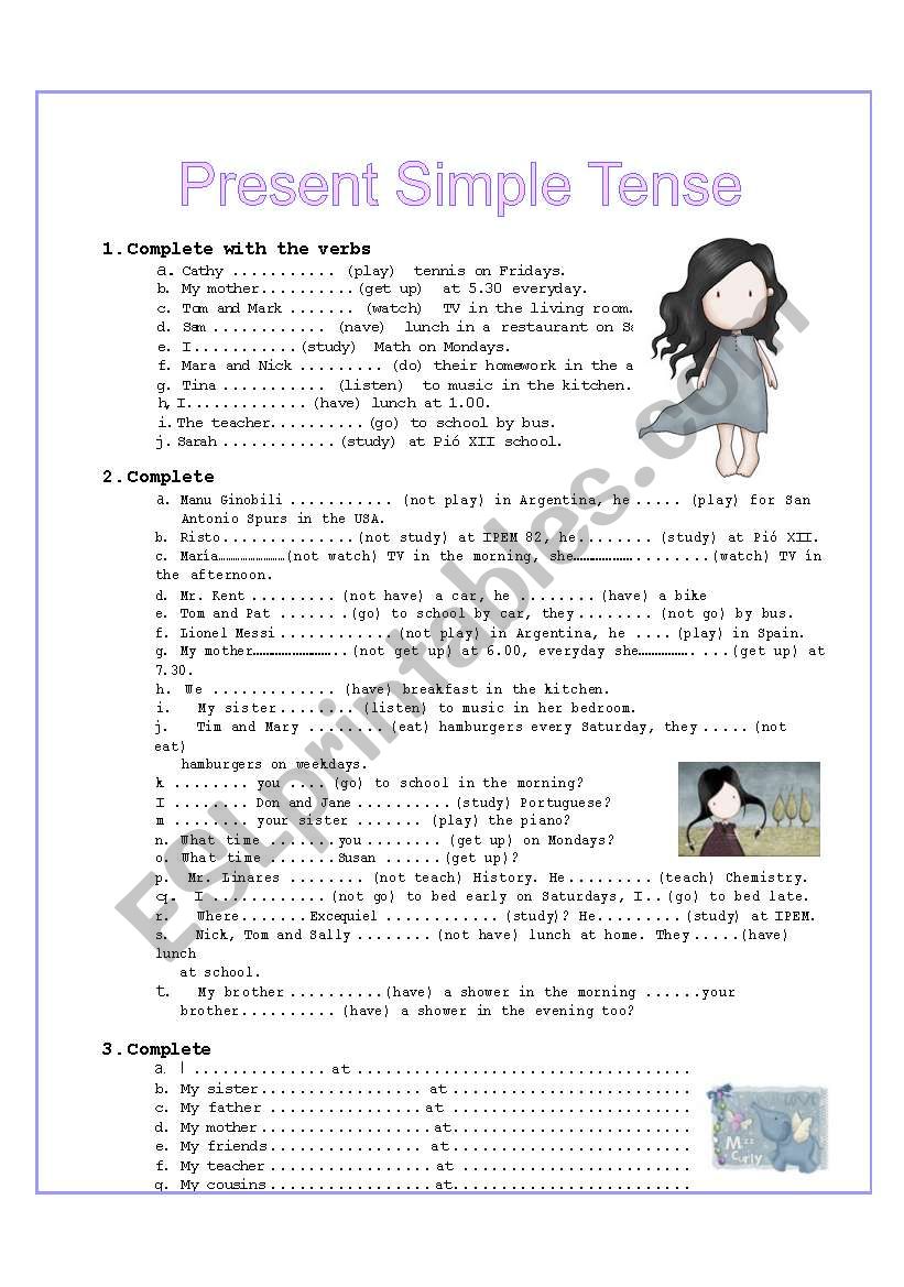 PRESENT SIMPLE worksheet