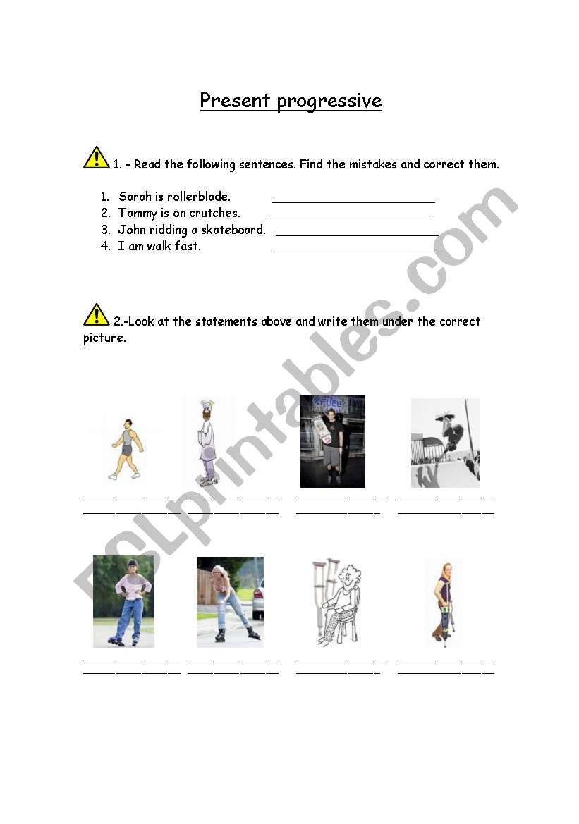 present progressive worksheet