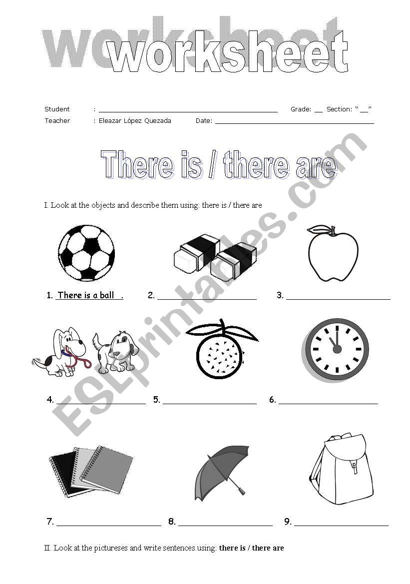 THERE IS /THERE ARE worksheet