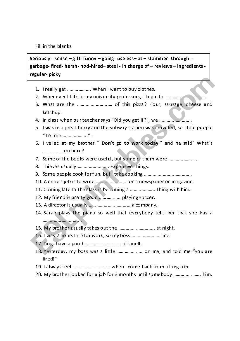 Ratatouille  Vocab Test worksheet