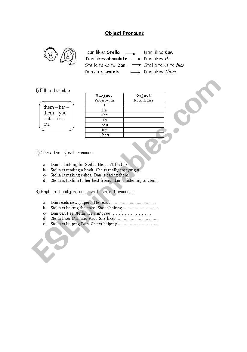 Object Pronouns worksheet