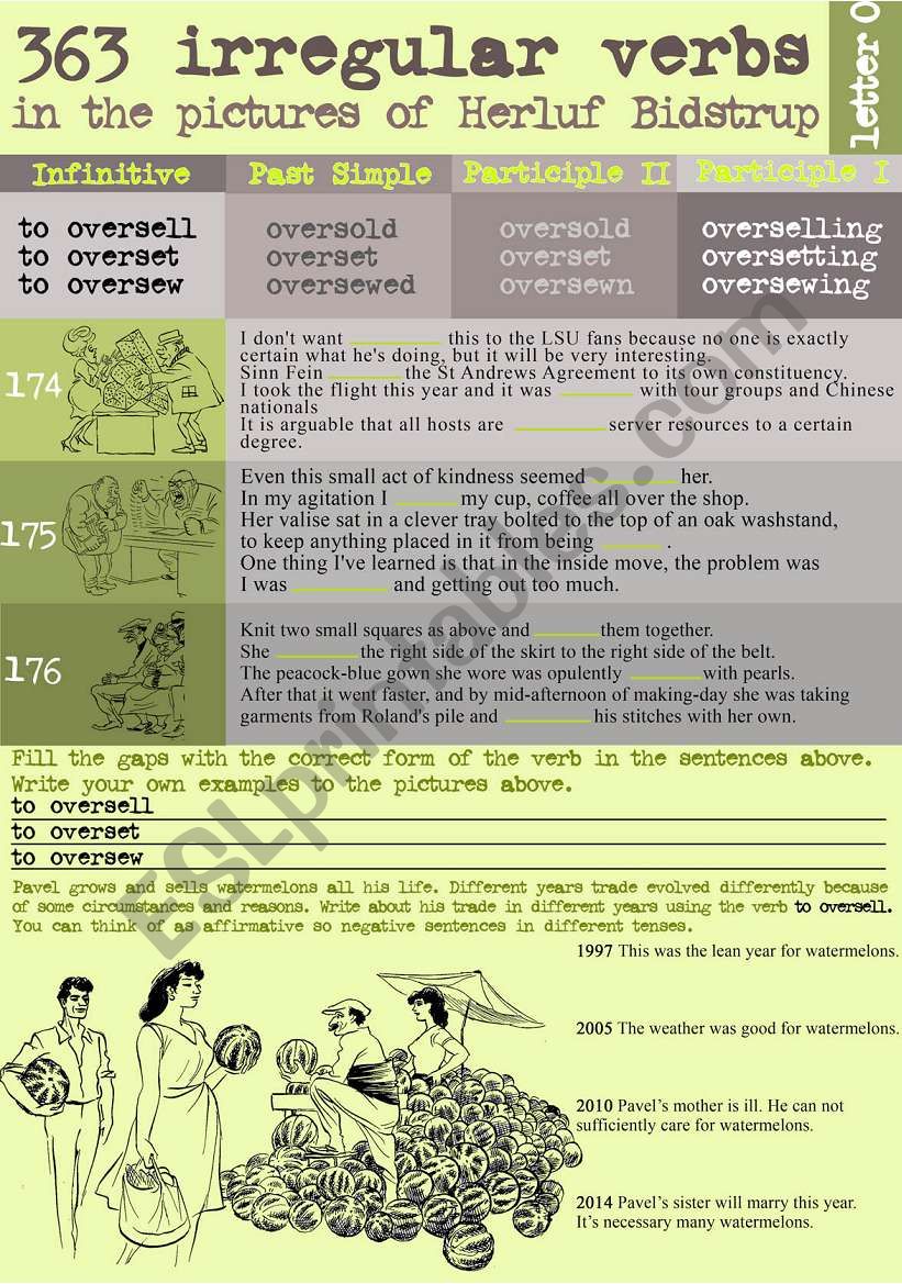 363 Irregular verbs in the pictures of Herluf Bidstrup