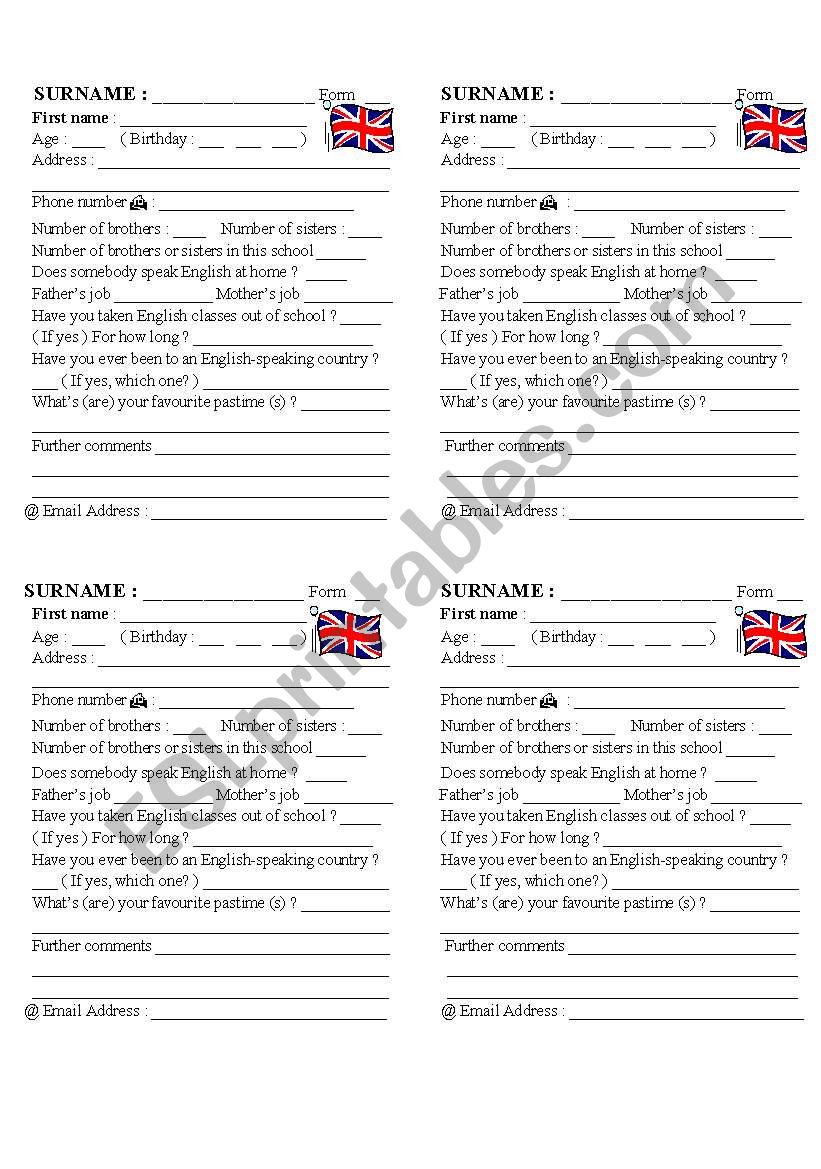 Identity form ( ID ) worksheet