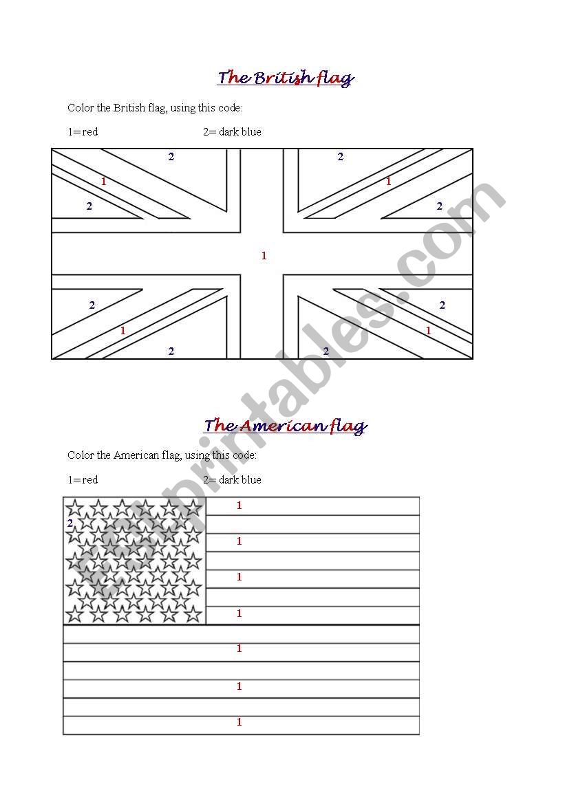 The British and American flags