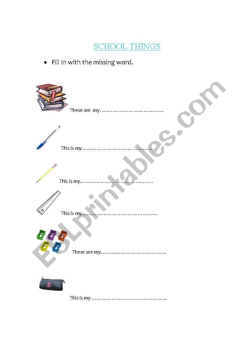 School things worksheet