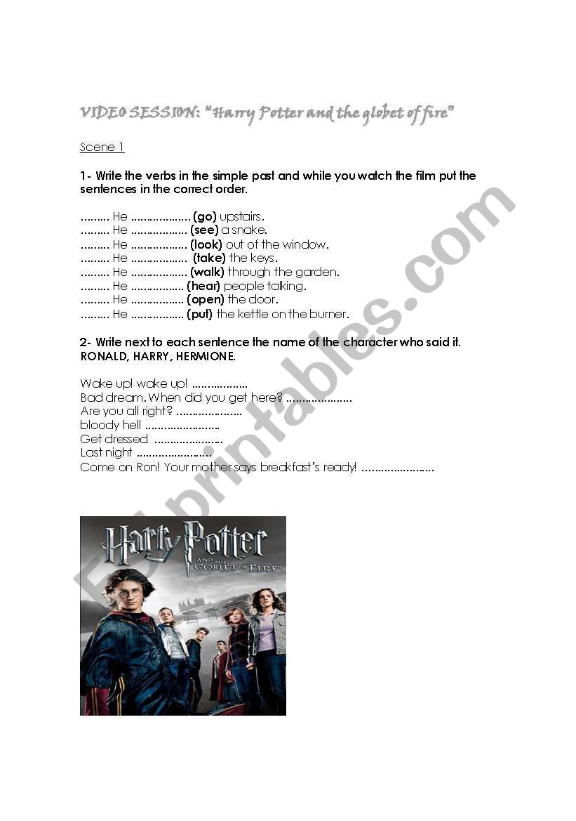 Harry Potter and the globet of  fire (video session) 