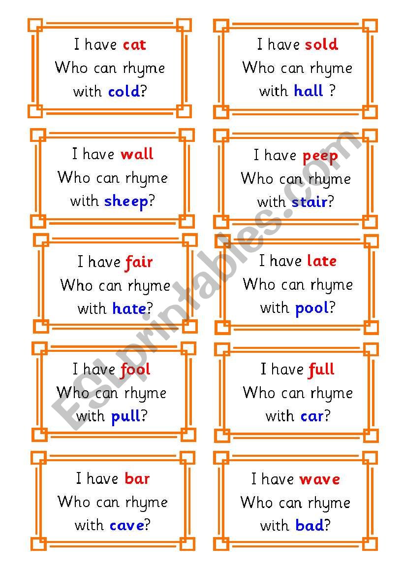 rhyme worksheet