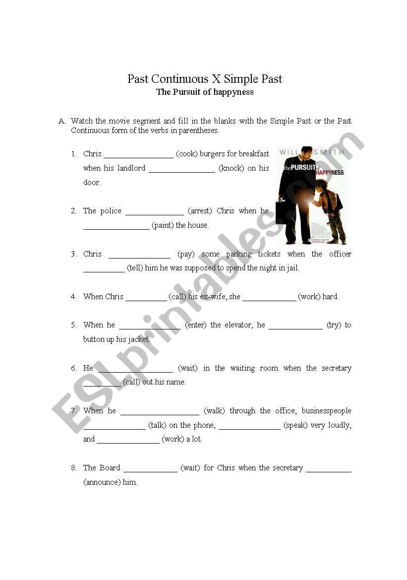 Past Continouns x Simple Past worksheet