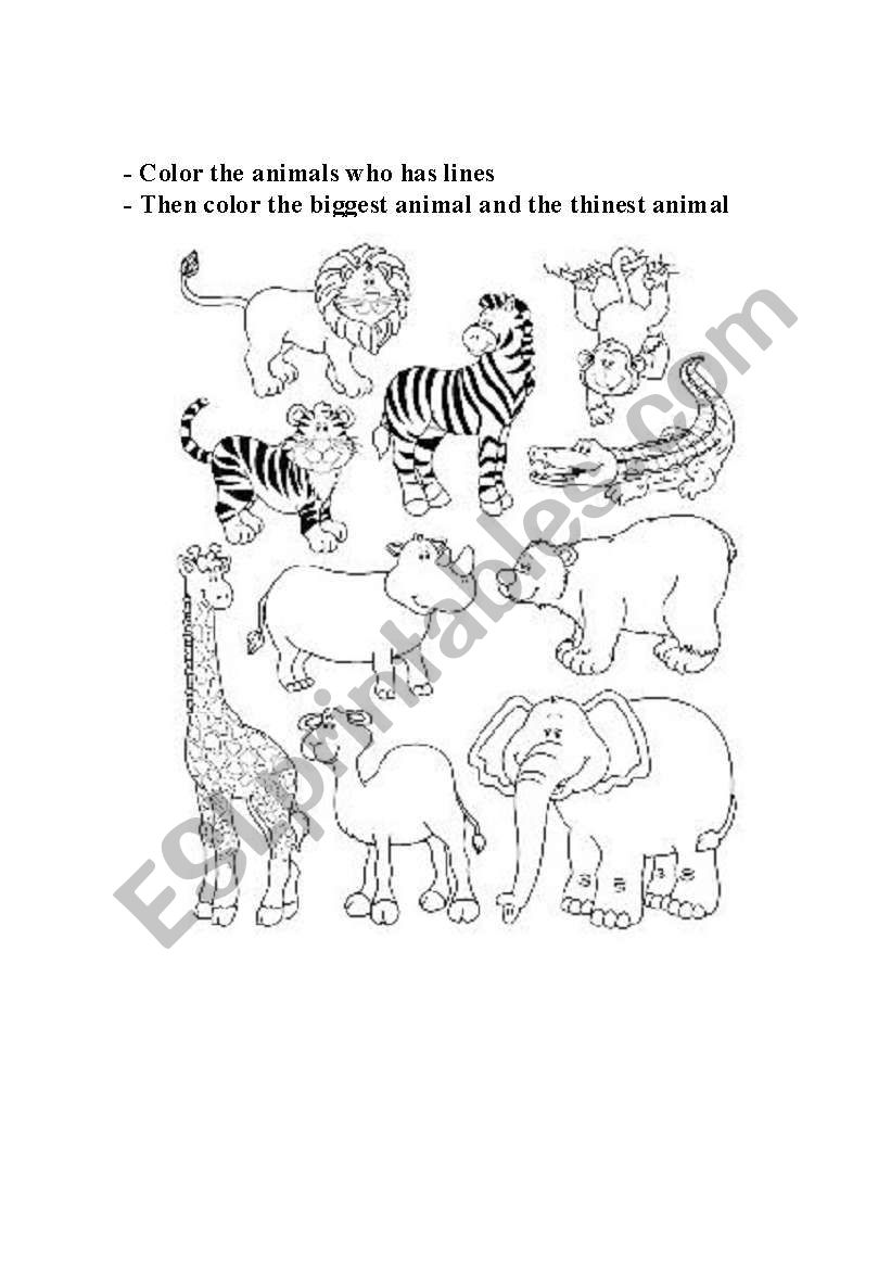 Wild animals worksheet