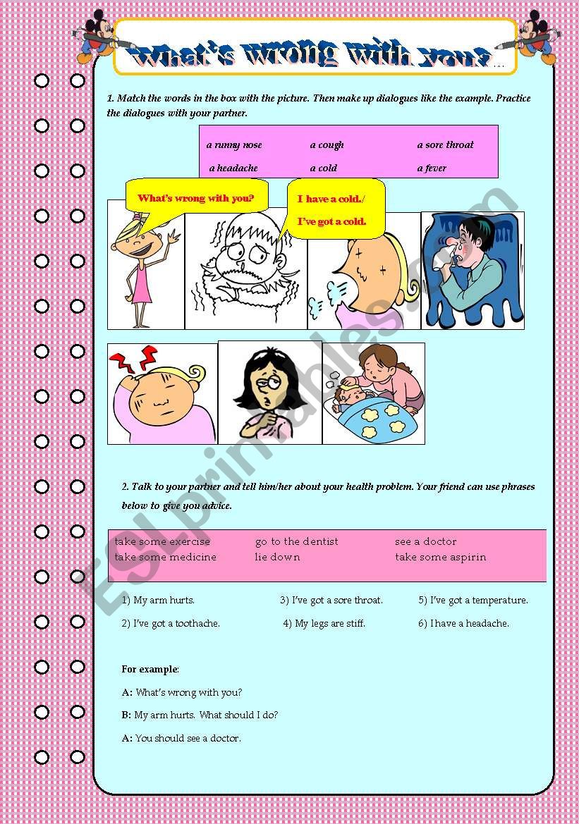 Whats wrong with you? worksheet