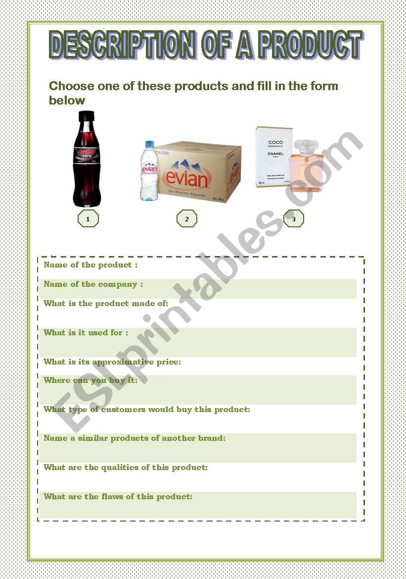 Business English Description of an object - 2 PAGES