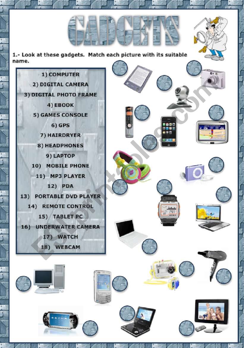 Gadgets worksheet