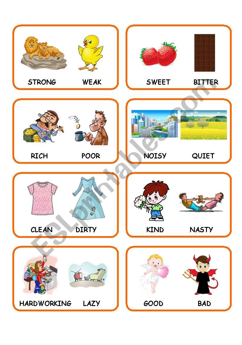 ADJECTIVES CARDS 2/2 worksheet