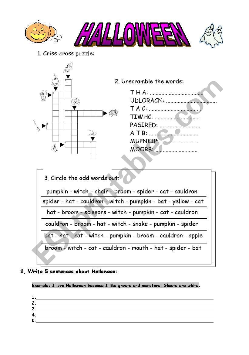 HALLOWEEN EXERCISES worksheet