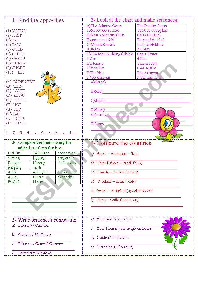 Comparison worksheet