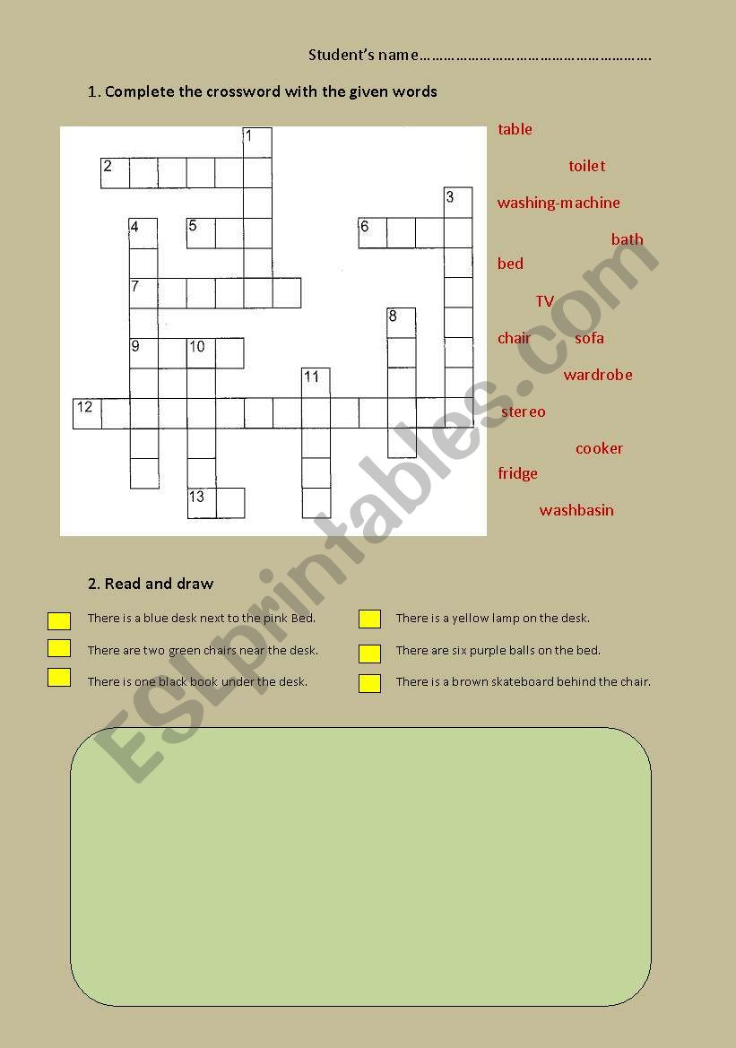 house worksheet