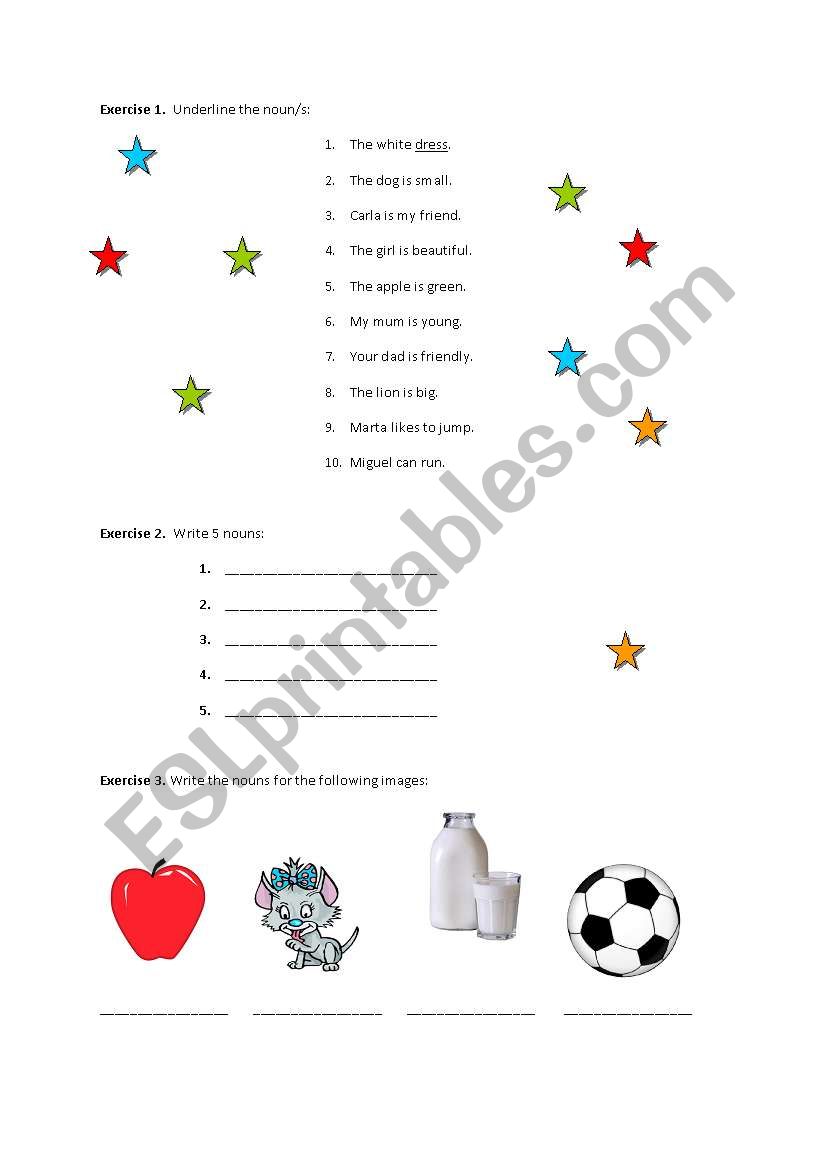 Nouns Exercises worksheet