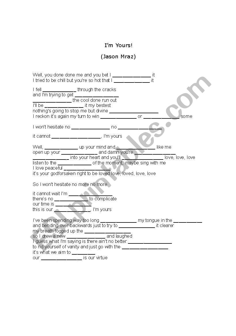 Im Yours worksheet