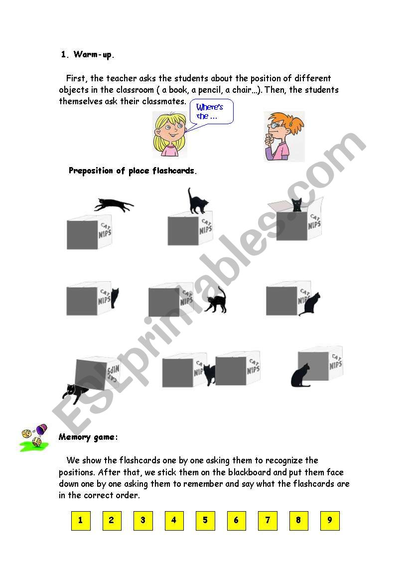 Prepositions of place worksheet