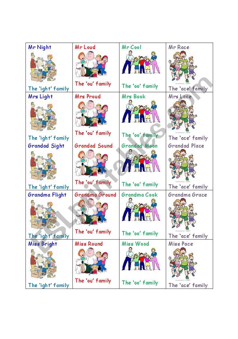 Happy Spelling Families worksheet