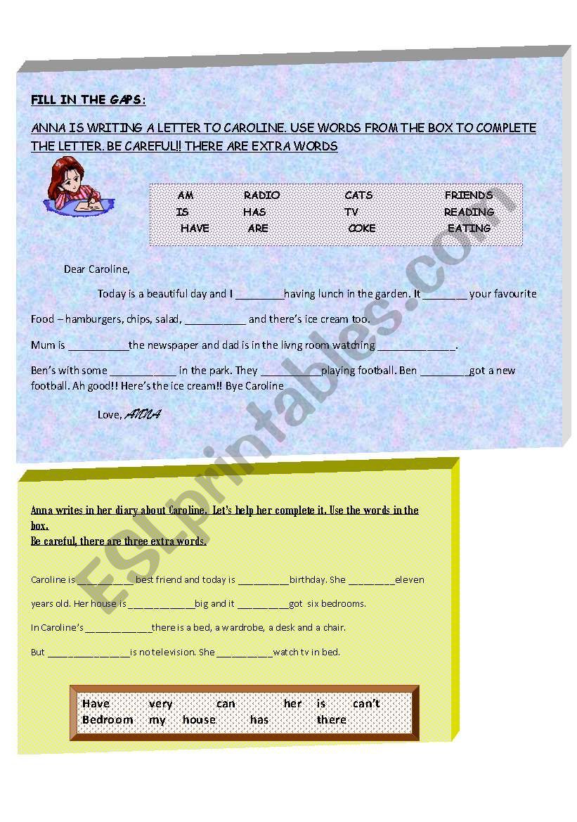 FILL IN THE GAPS  worksheet