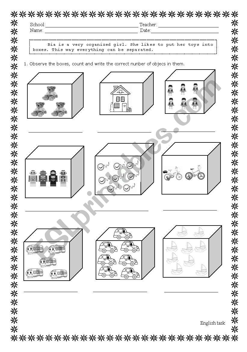 numbers 1-9 worksheet