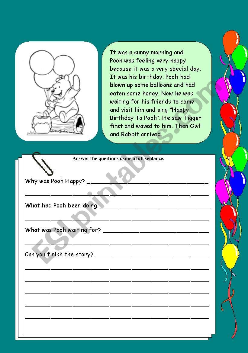 Working with words worksheet