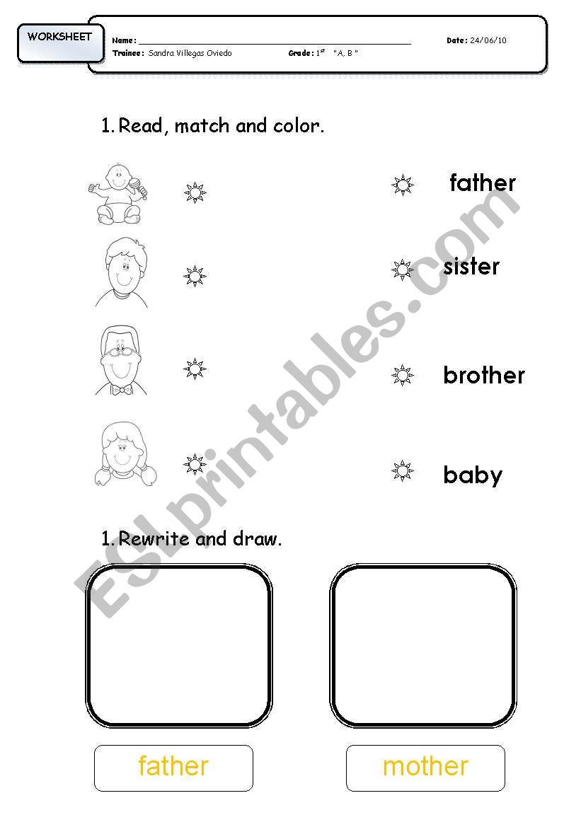 family worksheet