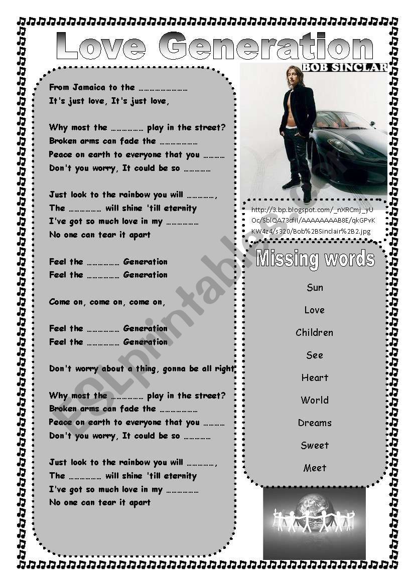 Love Generation worksheet